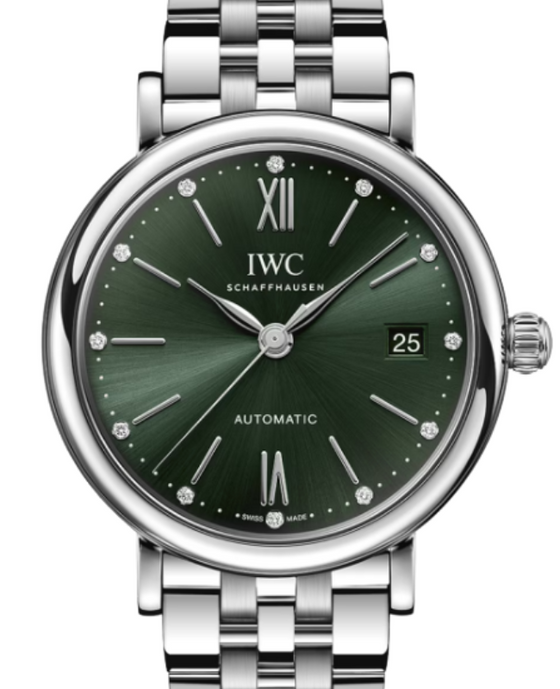 IWC Portofino Automatic Steel 37mm Green Diamond Dial IW458602 - BRAND NEW