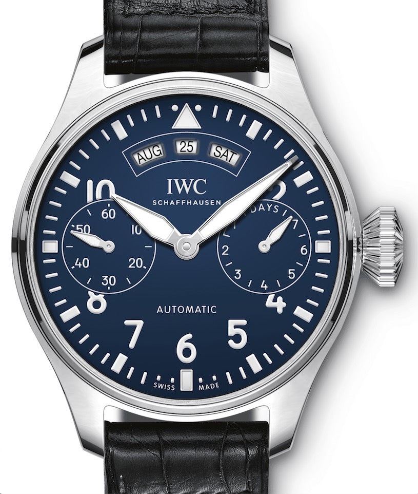 IWC Big Pilot's Watch Annual Calendar Edition "150 Years" Steel Blue Dial IW502708
