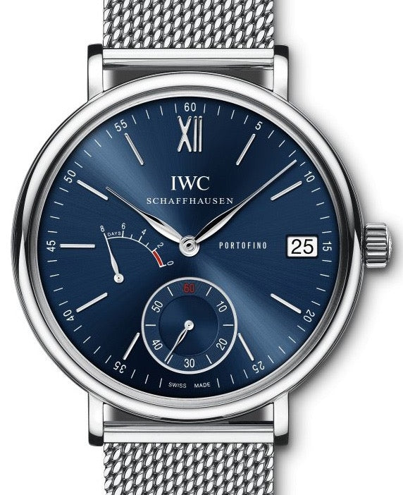IWC Portofino Hand-Wound Eight Days IW510116 Blue Index Stainless Steel 45mm - BRAND NEW