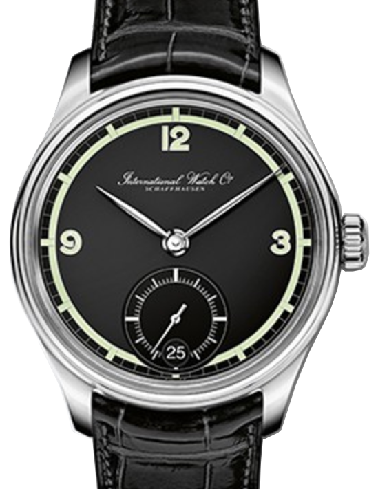IWC Schaffhausen IW510205 Portugieser Hand-Wound Eight Days Edition ?75th Anniversary? Black Arabic Stainless Steel Black Leather 43mm Manual