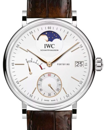 IWC Portofino Hand Wound Moonphase IW516401 Eight Days Silver Index Stainless Steel 45mm Men's - BRAND NEW