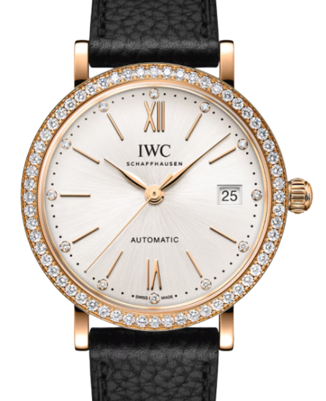 IWC Portofino Automatic 18-Carat 5N Gold 37mm Silver-Plated Diamond Dial IW658603 - BRAND NEW