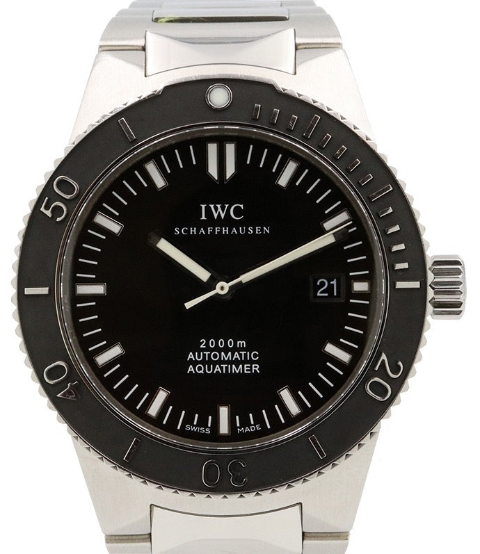 IWC Aquatimer GST Stainless Steel 42mm Black Dial & Bezel Steel Bracelet IW353602 - PRE-OWNED