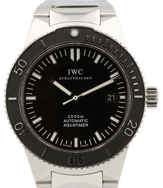 IWC Aquatimer GST Stainless Steel 42mm Black Dial & Bezel Steel Bracelet IW353602 - PRE-OWNED