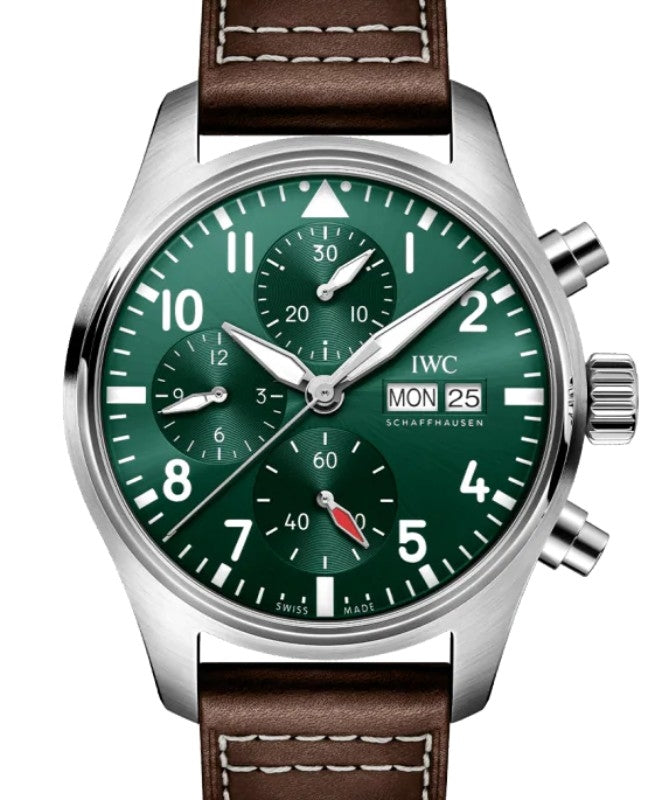 IWC Pilot's Watch Chronograph 41 Stainless Steel Green Dial IW388103 - BRAND NEW