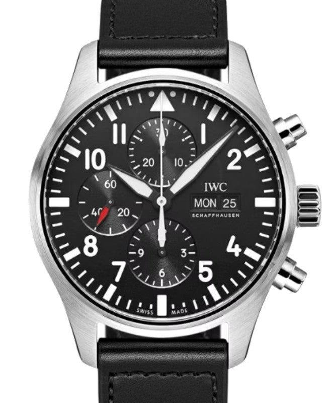 IWC Pilot's Watch Chronograph Black Arabic Dial Stainless Steel 43mm Automatic IW377709