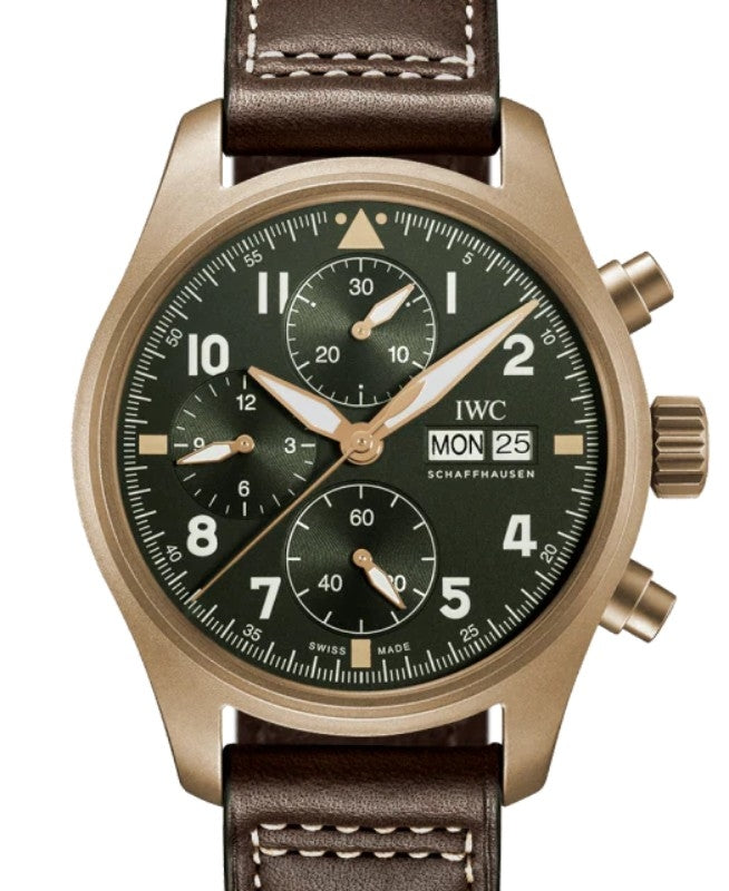 IWC Pilot's Watch Chronograph Spitfire Bronze 41mm Green Dial IW387902 - BRAND NEW