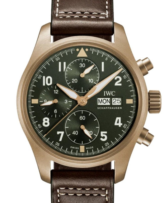 IWC Pilot's Watch Chronograph Spitfire Bronze 41mm Green Dial IW387902 - BRAND NEW