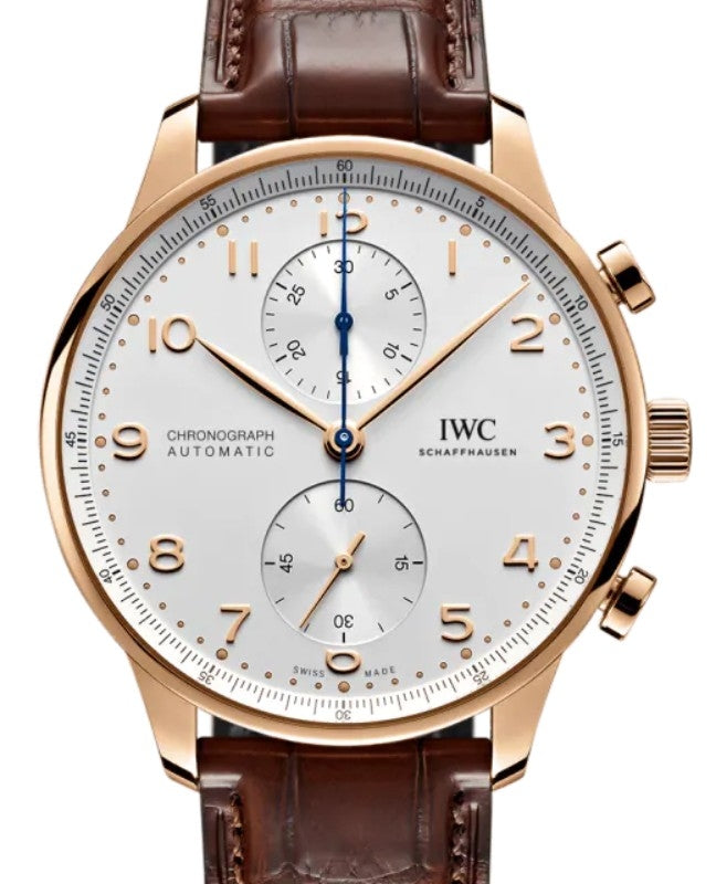 IWC Portugieser Chronograph Gold 41mm Silver Dial IW371611 - BRAND NEW