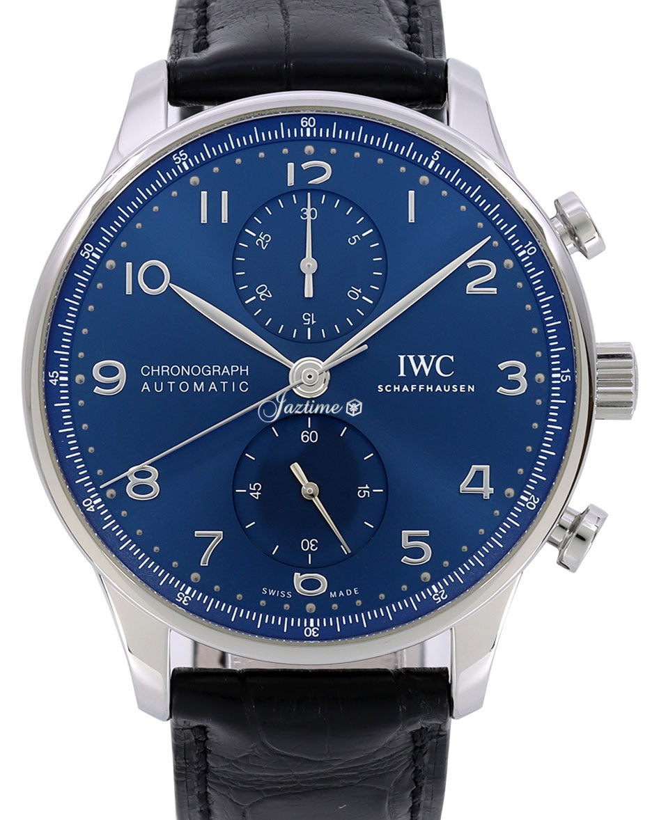 IWC Portugieser Chronograph Stainless Steel 41mm Blue Dial IW371606U - PRE OWNED