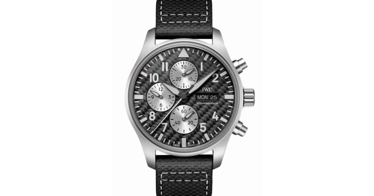 IWC Pilot's Watch Chronograph Edition "AMG" Titanium 43mm Black Dial Leather Strap IW377903
