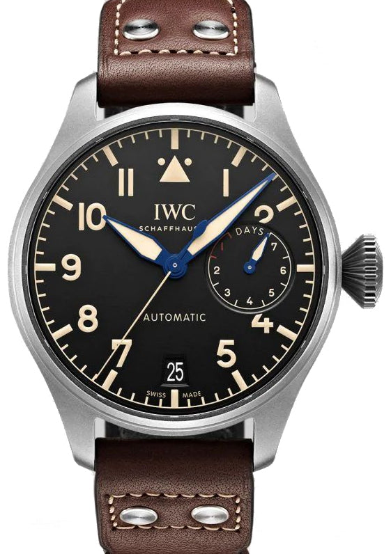 IWC Big Pilot's Watch Heritage Titanium Black Dial & Leather Strap IW501004
