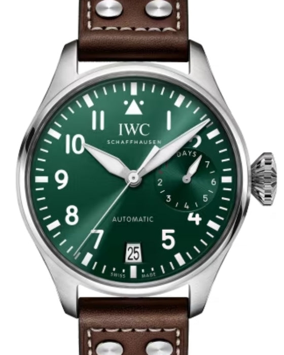IWC Pilot's Watch Big Pilot Steel 46.2mm Green Dial Leather Strap IW501015