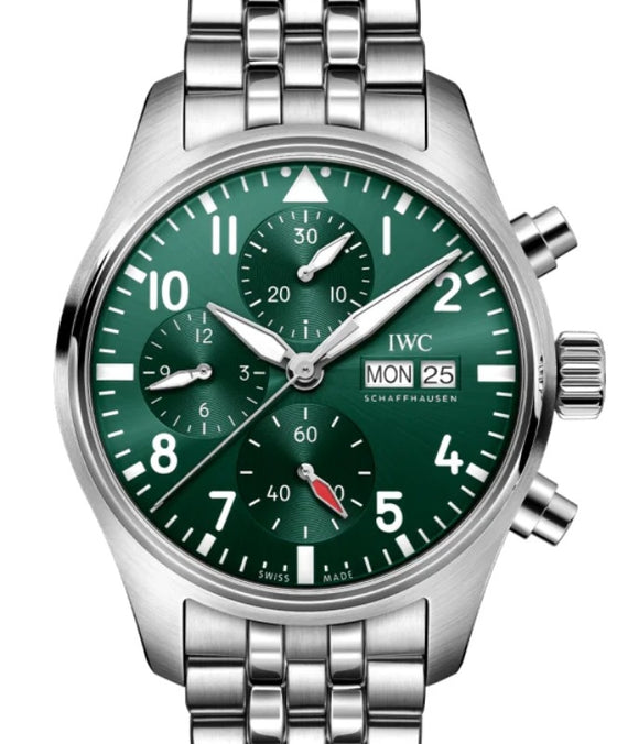 IWC Pilot's Watch Chronograph Stainless Steel 41mm Green Dial IW388104 - BRAND NEW