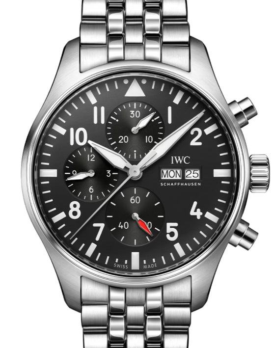 IWC Pilot's Watch Chronograph Stainless Steel 43mm Black Dial IW378002 - BRAND NEW