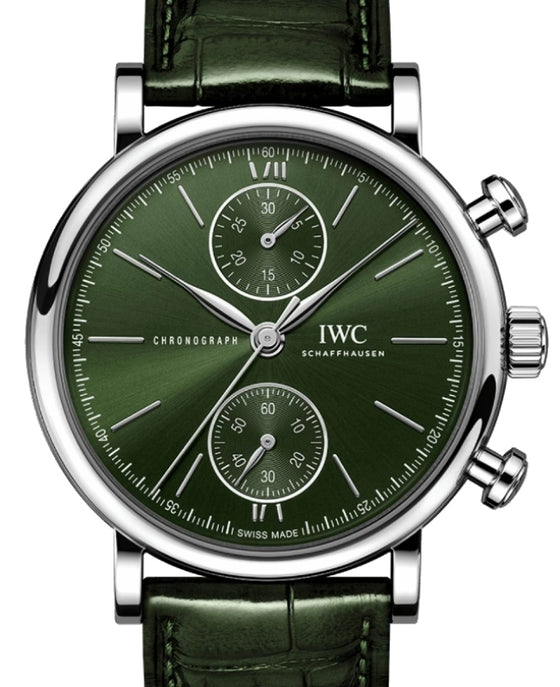 IWC Portofino Chronograph Stainless Steel 39mm Green Dial IW391405 - BRAND NEW