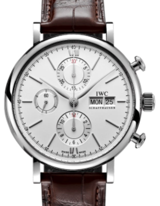 IWC Portofino Chronograph Stainless Steel 42mm Silver Dial IW391027 - BRAND NEW