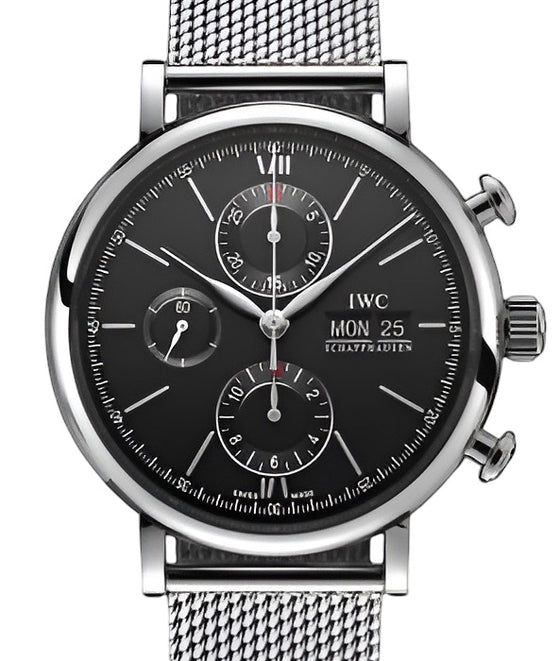 IWC Portofino Chronograph Steel 42mm Black Dial IW391030 - BRAND NEW
