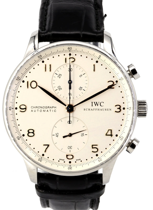 IWC Portuguese Automatic Chronograph IW371445 Men's Silver Arabic Stainless Steel PRE-OWNED