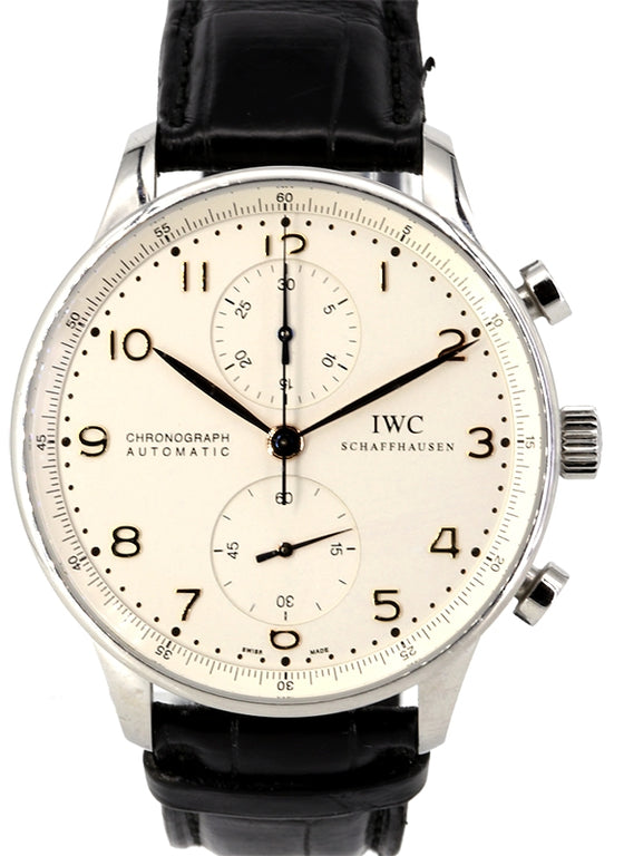 IWC Portuguese Automatic Chronograph IW371445 Men's Silver Arabic Stainless Steel PRE-OWNED
