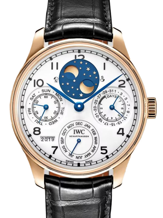 IWC Portugieser Perpetual Calendar Edition "150 Years" Gold White Dial IW503405
