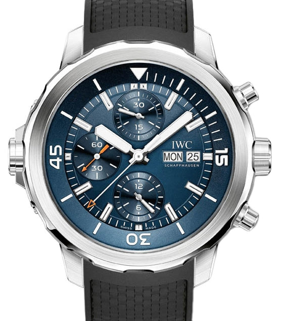 IWC Schaffhausen IW376805 Aquatimer Chronograph Edition Expedition Jacques-Yves Cousteau Stainless Steel Blue Dial Rubber Strap Automatic - BRAND NEW