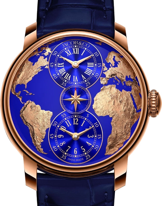 Jacob & Co. The World Is Yours Dual Time Zone 43mm Rose Gold DT100.40.AA.AA.ABALA - BRAND NEW