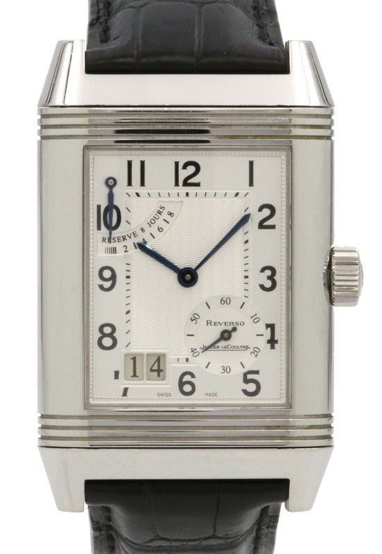 Jaeger LeCoultre Reverso Grande Stainless Steel Silver Arabic Dial & Leather Strap Q3008420 - PRE-OWNED