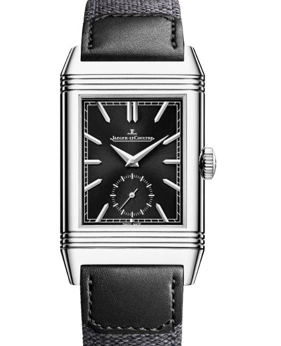 Jaeger-LeCoultre Reverso Tribute Duoface Small Seconds Steel 47 x 28.3mm Black & Silvered Grey Dial Q398847J