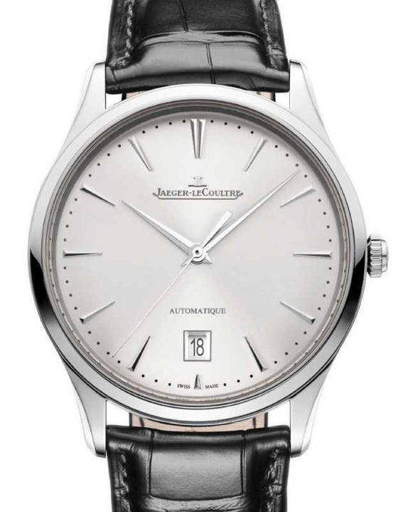 Jaeger-LeCoultre Master Ultra Thin Date 39mm Steel Silver Dial Leather Strap Q1238421