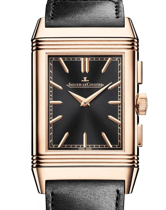 Jaeger-LeCoultre Reverso Tribute Chronograph Pink Rose Gold 49.4 x 29.9mm Black Dial Q389257J - BRAND NEW