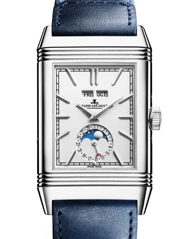 Jaeger-LeCoultre Reverso Tribute Duoface Calendar Stainless Steel 49.4 x 29.9mm Silver & Blue Dial Q3918420 - BRAND NEW
