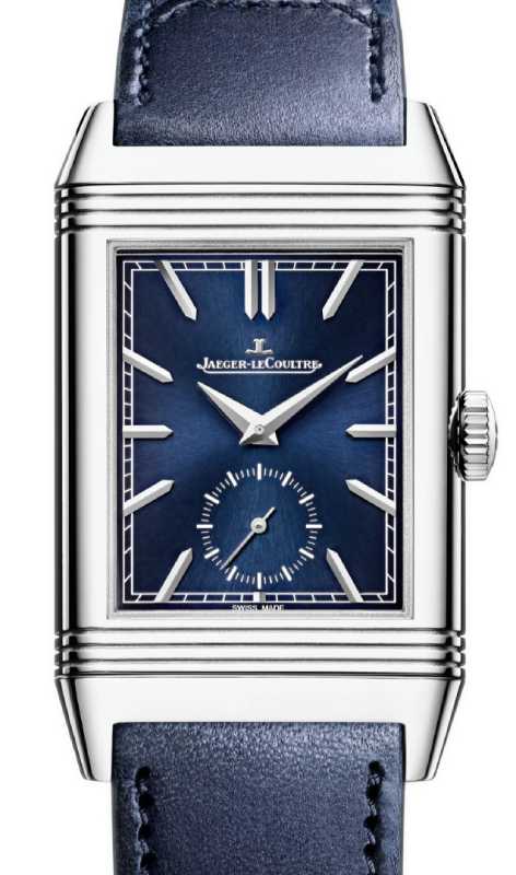 Jaeger-LeCoultre Reverso Tribute Duoface Small Seconds Manual Steel 47mm Blue Dial Leather Strap Q3988481