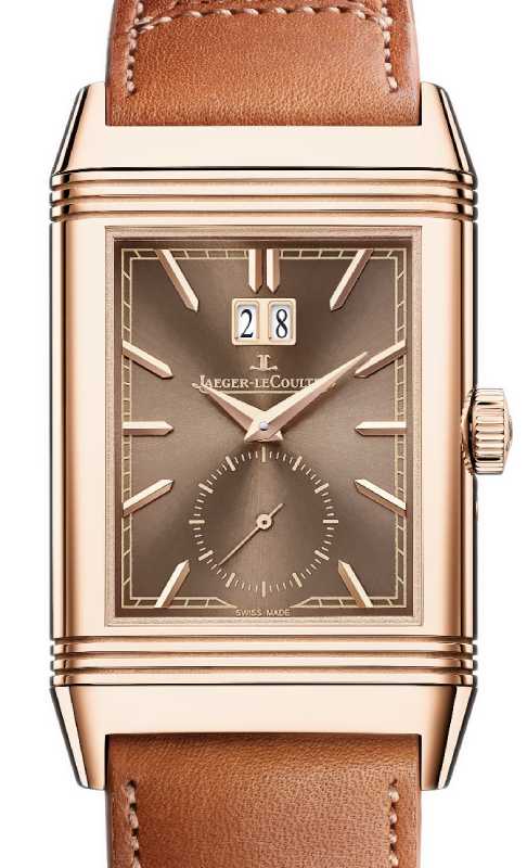 Jaeger-LeCoultre Reverso Tribute Geographic Pink Rose Gold 49.4mm Brown Dial Leather Strap Q714256J