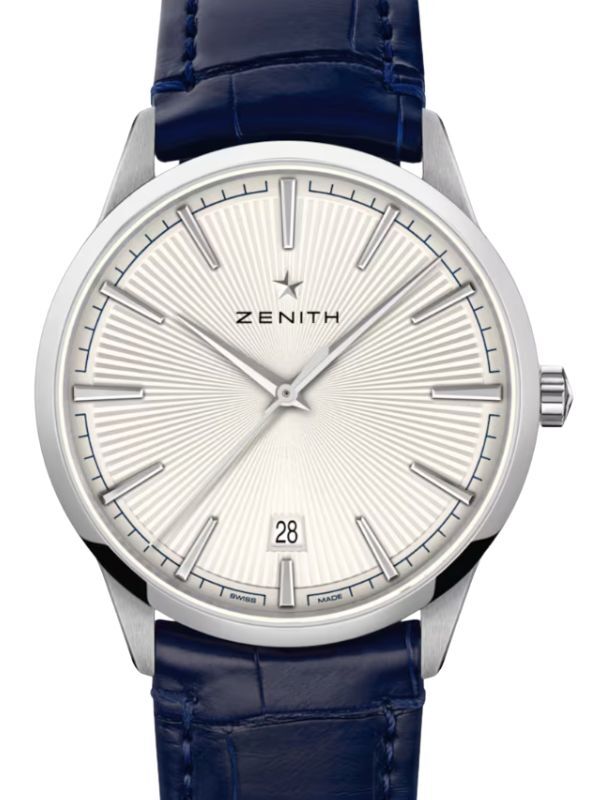 Zenith Elite Classic Stainless Steel Silver Index Dial & Leather Strap 03.3100.670/01.C922
