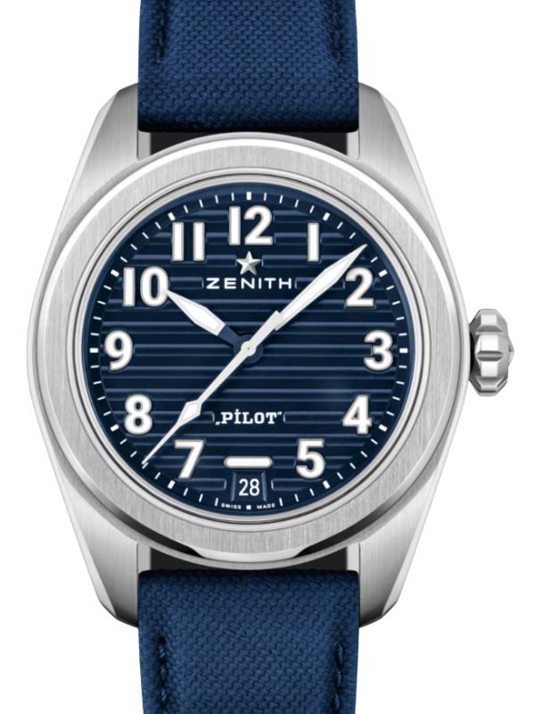 Zenith Pilot Automatic Steel 40mm Blue Dial Leather Strap 03.4000.3620/51.I003