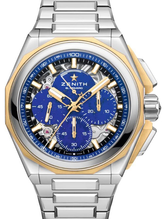 Zenith Defy Extreme Lapis Lazuli Yellow Gold Steel Chronograph 45mm Skeleton Dial 06.9200.9004/51.I001