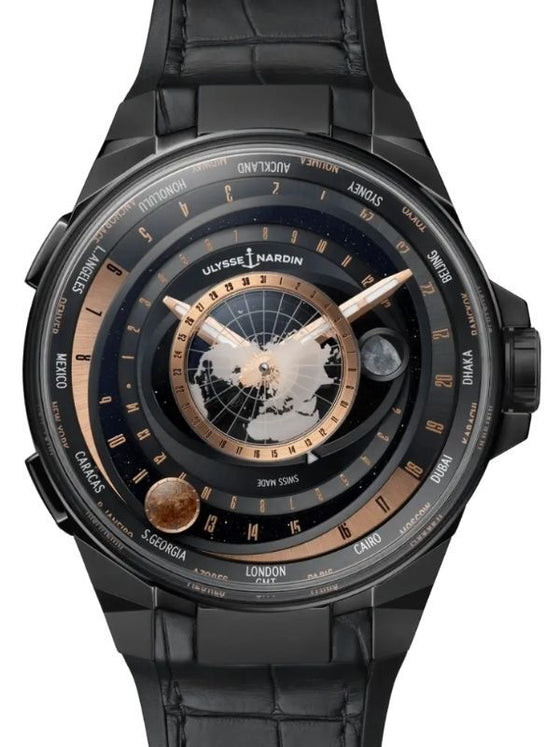 Ulysse Nardin Blast Moonstruck Titanium/Ceramic 45mm Black Dial Leather Strap 1063-400-2A/1A