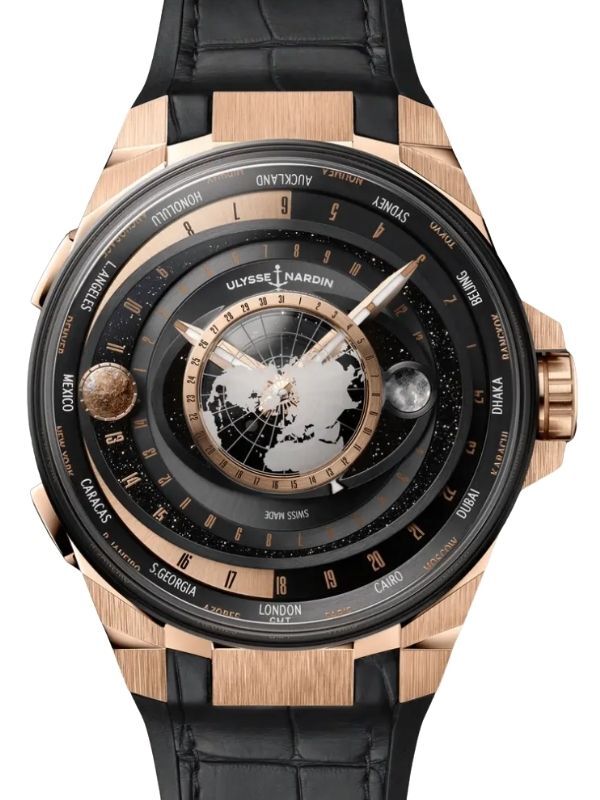 Ulysse Nardin Blast Moonstruck Limited Edition Titanium/Rose Gold 45mm Black Dial Leather Strap 1065-400LE-2A-BLACK/1A