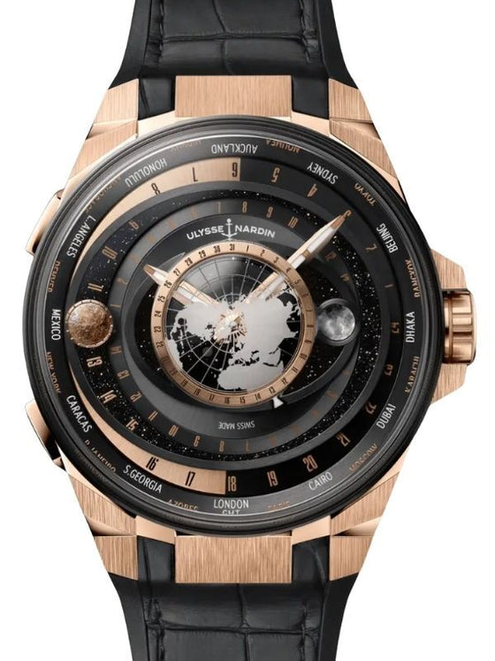 Ulysse Nardin Blast Moonstruck Limited Edition Titanium/Rose Gold 45mm Black Dial Leather Strap 1065-400LE-2A-BLACK/1A