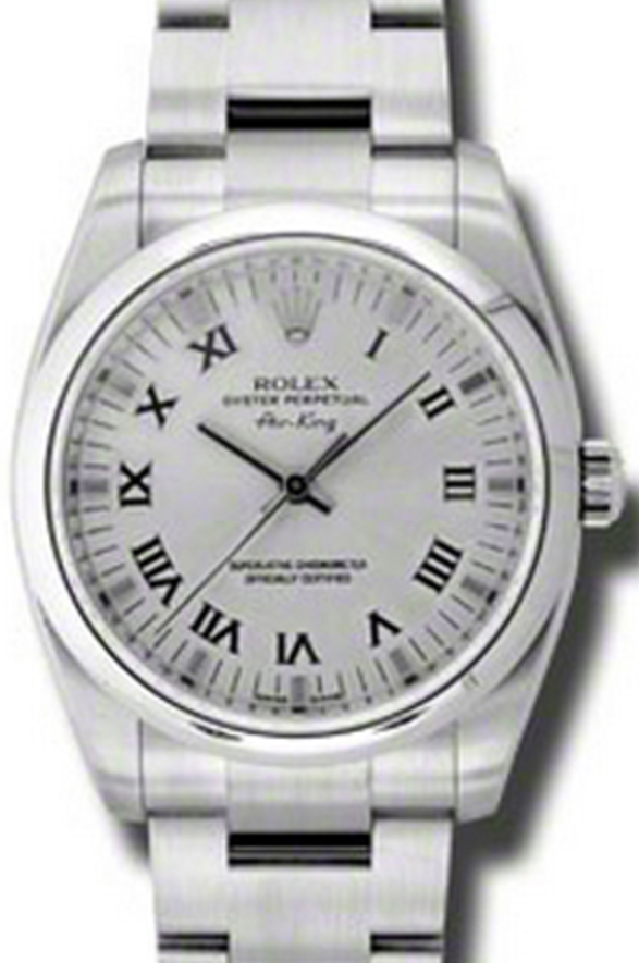 Rolex Oyster Perpetual 34 Stainless Steel Silver Roman Dial & Smooth Bezel Oyster Bracelet 114200