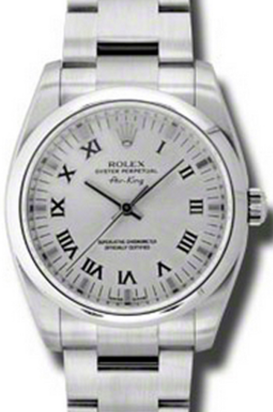 Rolex Oyster Perpetual 34 Stainless Steel Silver Roman Dial & Smooth Bezel Oyster Bracelet 114200