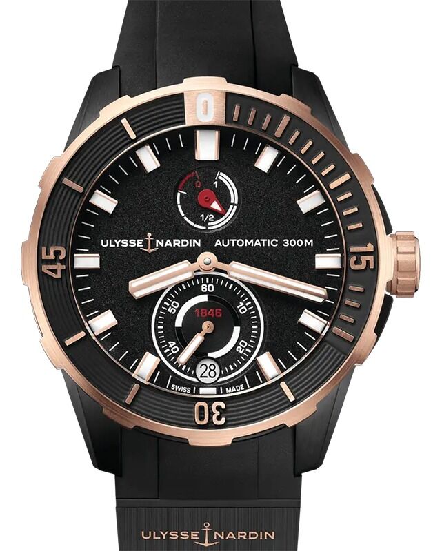 Ulysse Nardin Diver 44mm Titanium Black PVD/Rose Gold 1185-170-3/BLACK