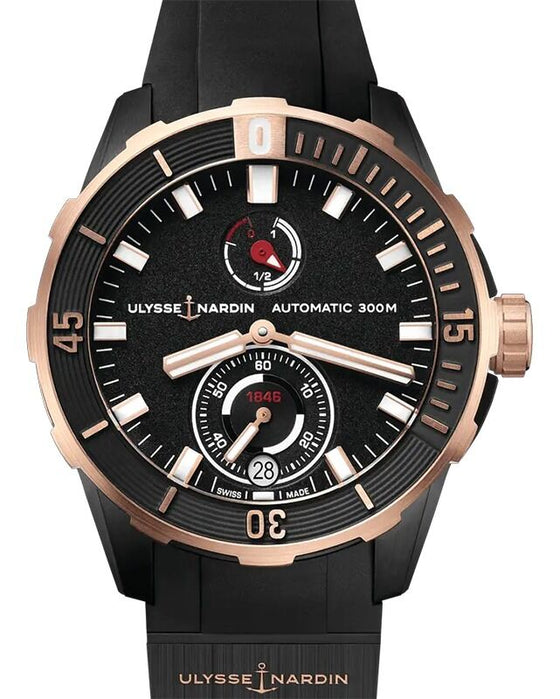 Ulysse Nardin Diver 44mm Titanium Black PVD/Rose Gold 1185-170-3/BLACK