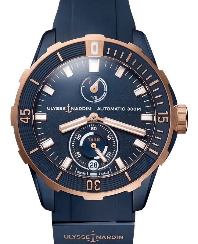 Ulysse Nardin Diver 44mm Titanium Blue PVD/Rose Gold 1185-170-3/BLUE