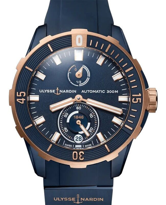 Ulysse Nardin Diver 44mm Titanium Blue PVD/Rose Gold 1185-170-3/BLUE