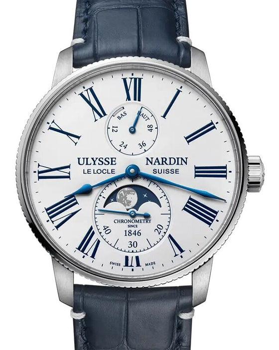 Ulysse Nardin Marine Torpilleur Moonphase Steel 42mm White Dial 1193-310LE-0A-175/1A