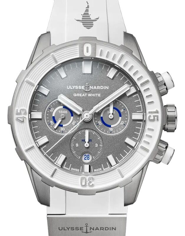Ulysse Nardin Diver Chronograph Great White 44mm Titanium Gray Dial 1503-170LE-1A-GW/3A
