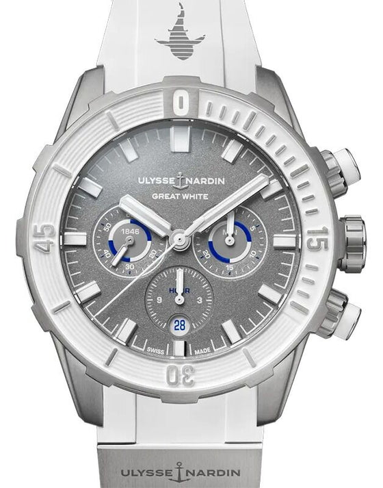 Ulysse Nardin Diver Chronograph Great White 44mm Titanium Gray Dial 1503-170LE-1A-GW/3A
