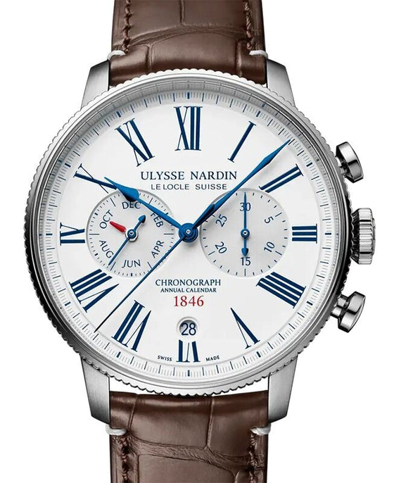Ulysse Nardin Marine Torpilleur Annual Chronograph Steel 44mm White Dial 1533-320LE-0A-175/1A